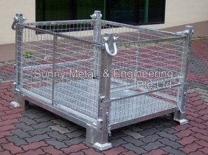 Collapsible_Pallet_Tainers_Galvanized_Zinc