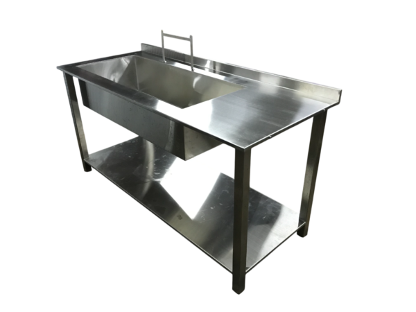 stainless steel sink with shelf