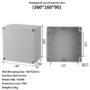 160x160x90mm IP65 cast aluminum waterproof enclosure with mounting dimensions and stainless steel screws