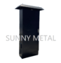 Outdoor SS316L IP65 electrical enclosure with closed door and extended rain shelter roof.