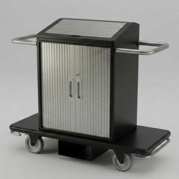 housekeeping cart tambour door black