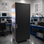 EMC shielded 19-inch rack cabinet with lockable door and castor wheels