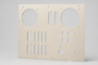 CNC-machined AL5052 aluminium control panel with light-straw Alocrom 1200 coating